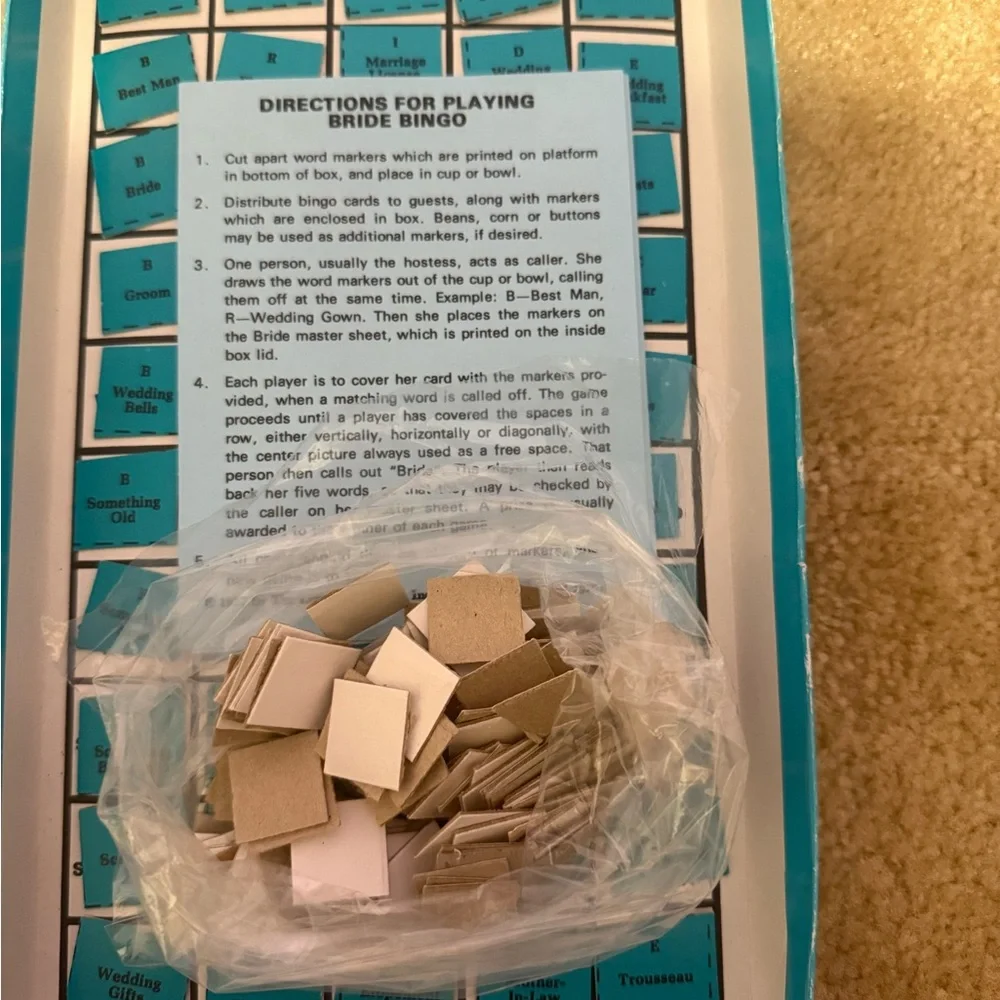Bride Bingo Party Game - Vibrant Blue
